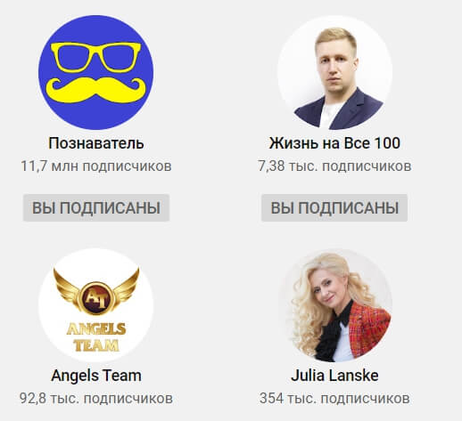 Выбор аватара для канала